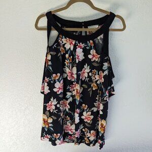 Corvia Floral Cold Shoulder Shirt | Size 2X